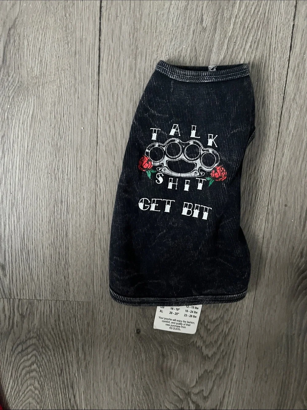 adidas Black Dog Tee with Brass Knuckle & Rose Graphic